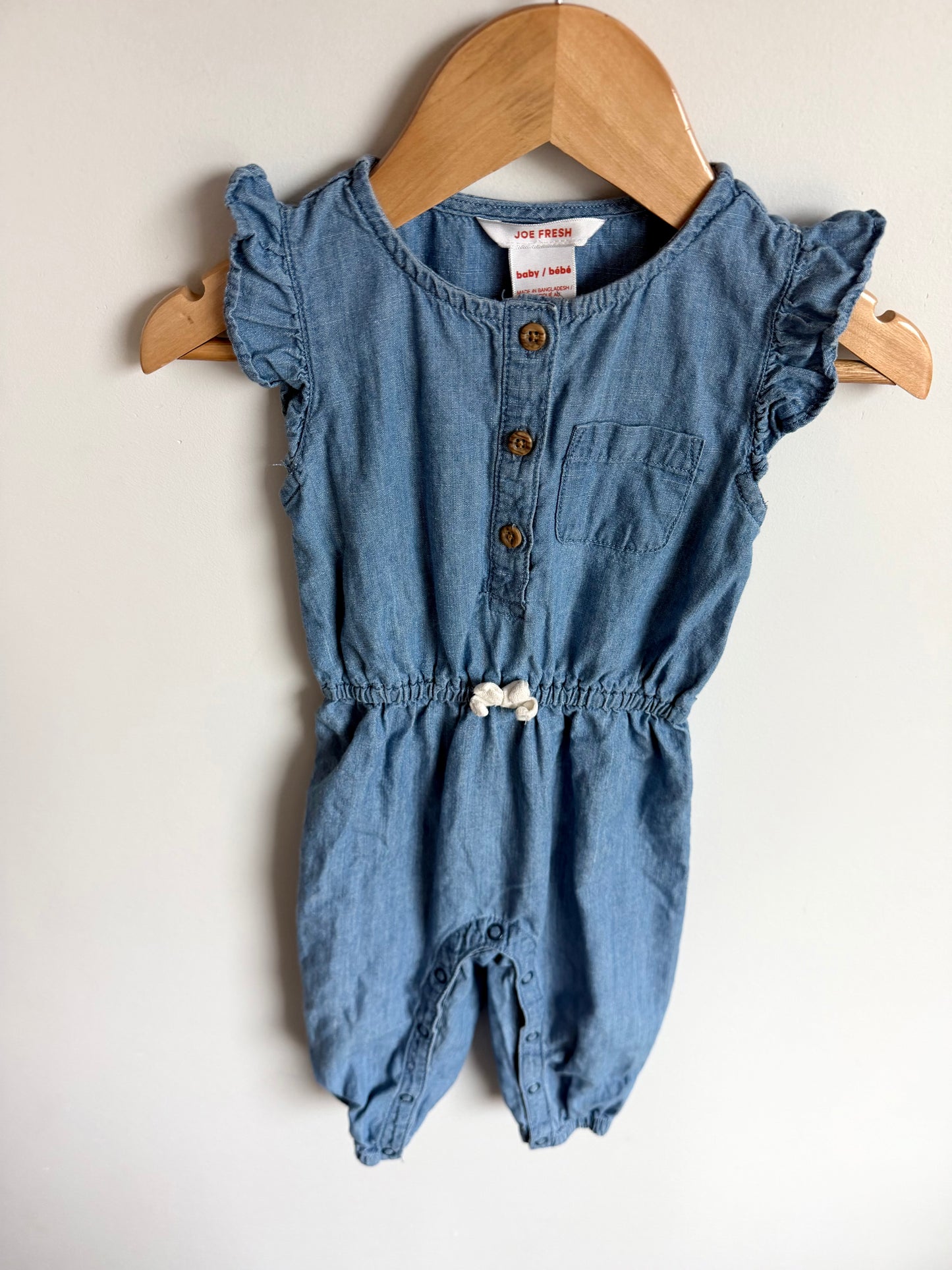 Chambray Pocket Jumpsuit / 12-18m