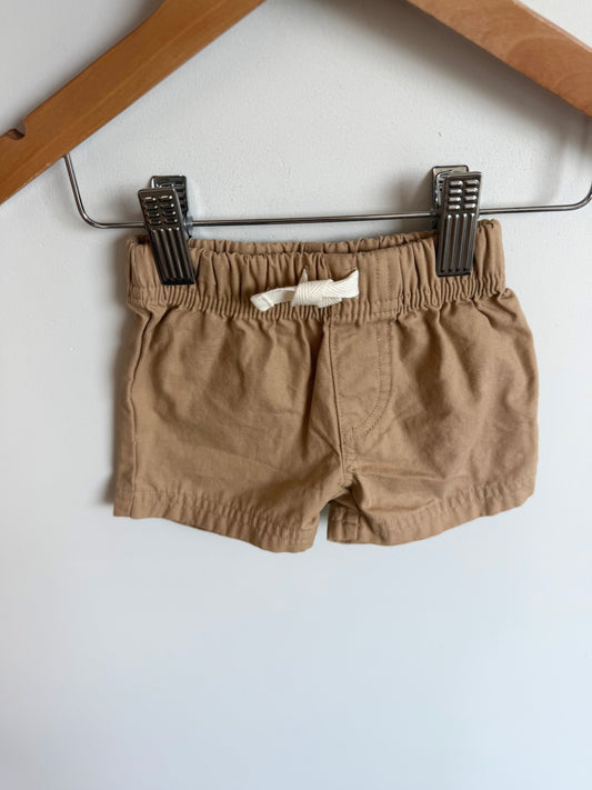 Tan Cotton Shorts / 0-3m