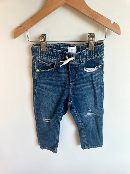 Distressed Elastic Waist Jeans / 2T