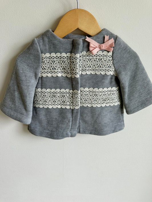 Tahari Grey Lace Sweater / 3-6m