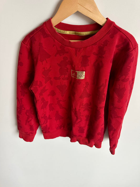 Red Adidas Disney 100 Crewneck / 7-8 years
