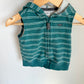 Teal Striped Dino Spike Hooded Vest / 12m