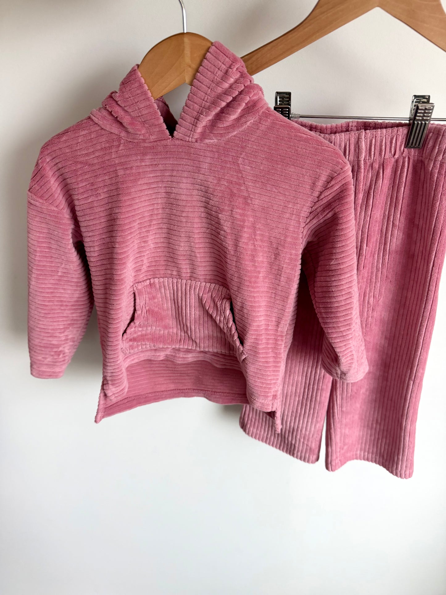 Pink Hoodie + Wide Leg Pants Set / 2T