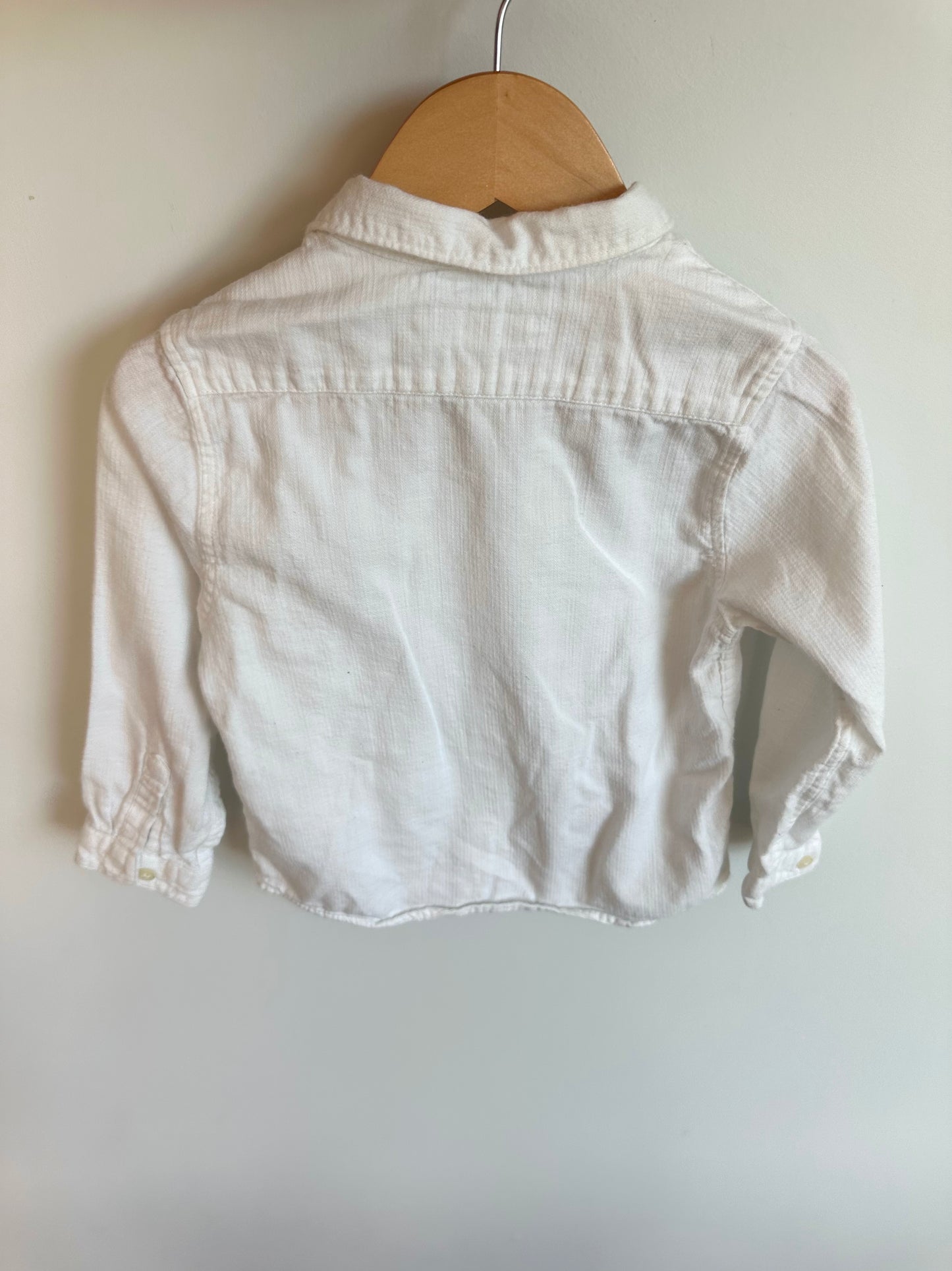 Zara White Collared Long Sleeve / 3-4T