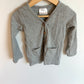 Mebie Baby Grey Rib Cardigan / 3T