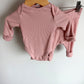Pink Ribbed Bodysuit + Pants Set / 0-3m
