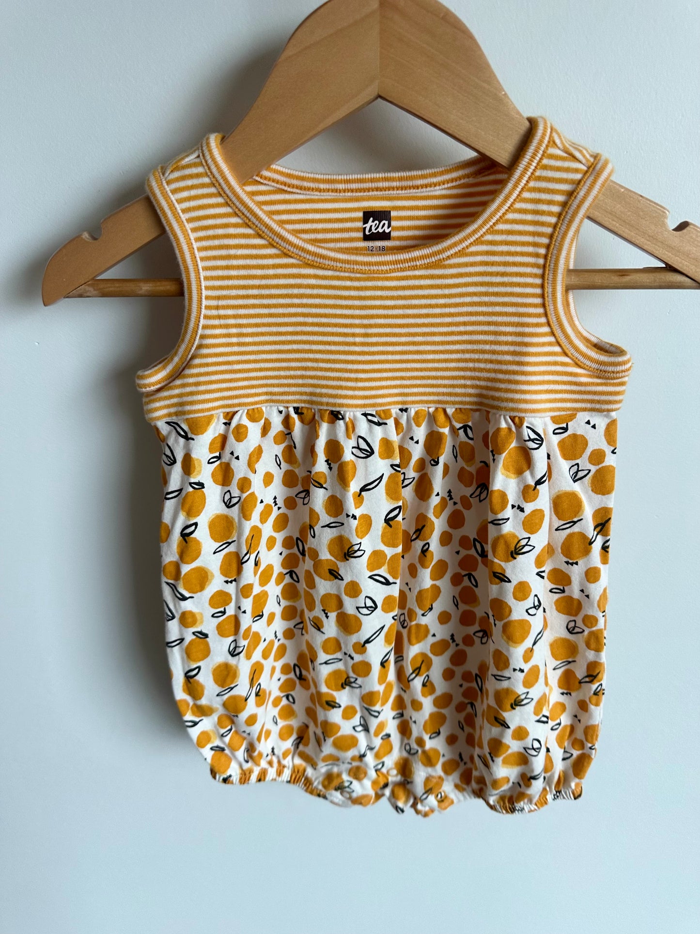 Tea Collection Citrus Bubble Romper / 12-18m