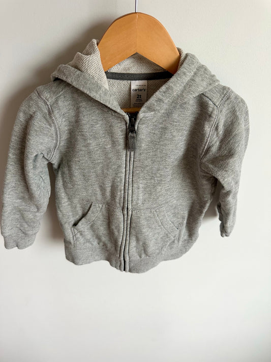 Grey Zipper Hoodie Sweater / 2T