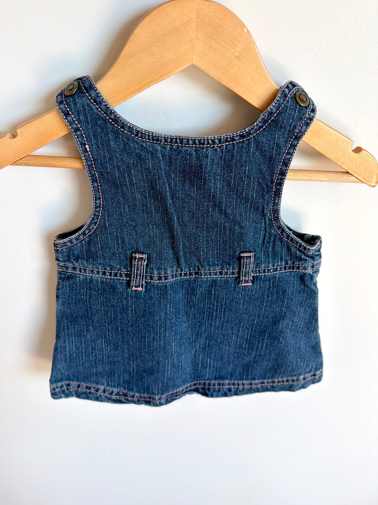 Vintage Please Mum Denim Embroidered Dress / 3m