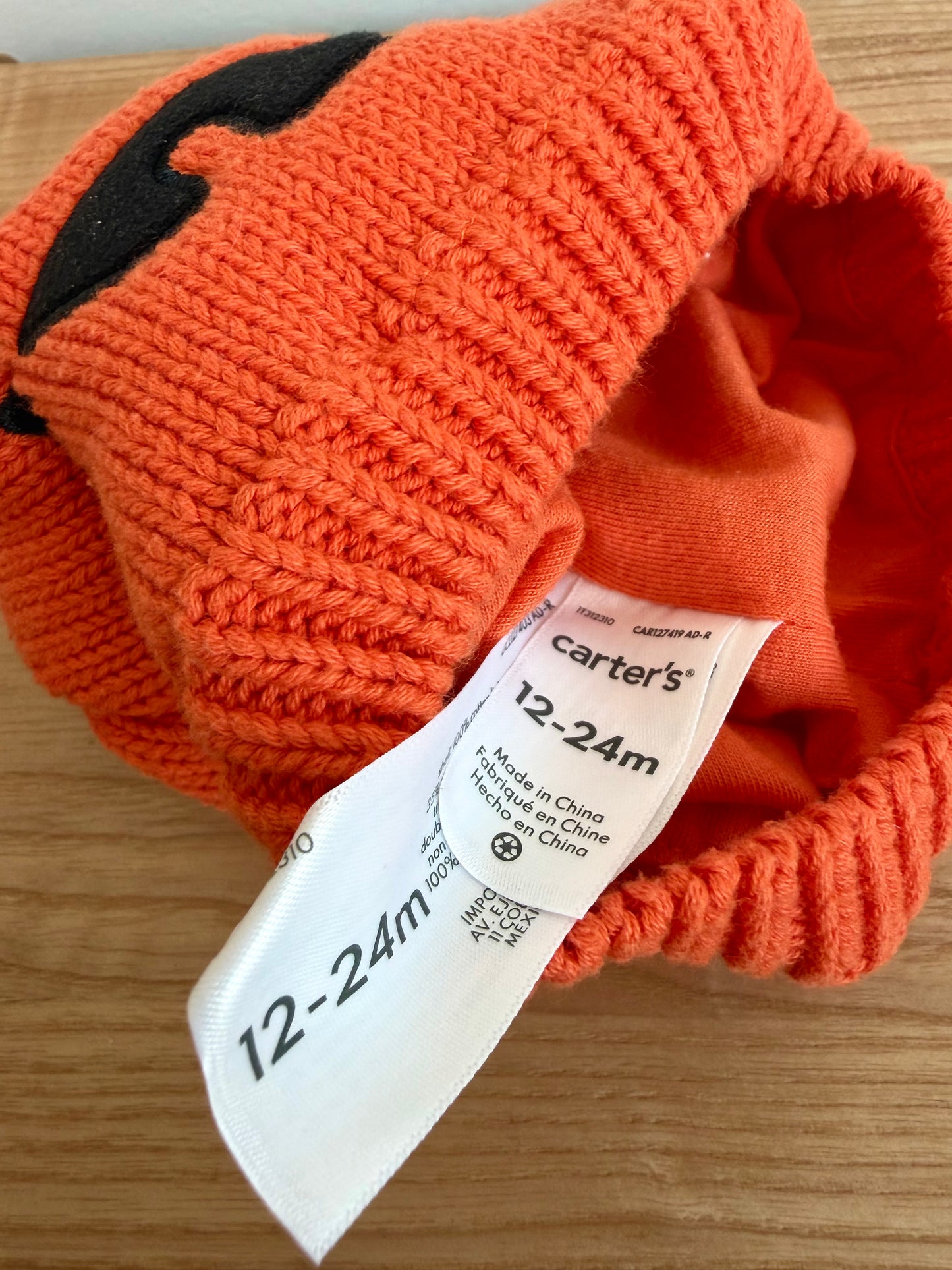 Pumpkin Face Hat / 12-24m