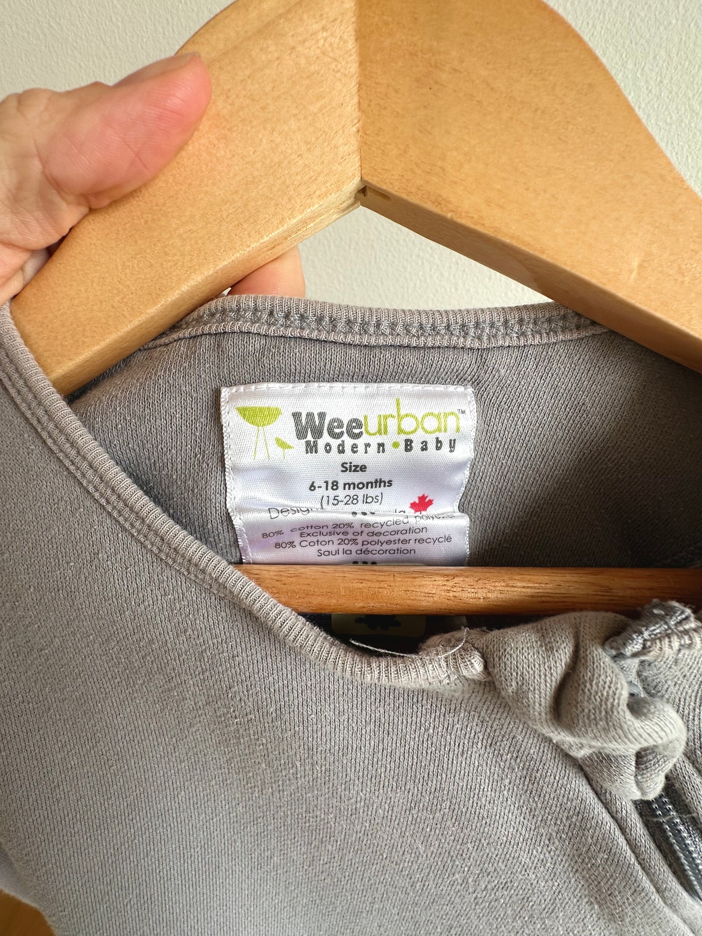 Weeurban Grey Elephant Sleep Sack / 6-18m