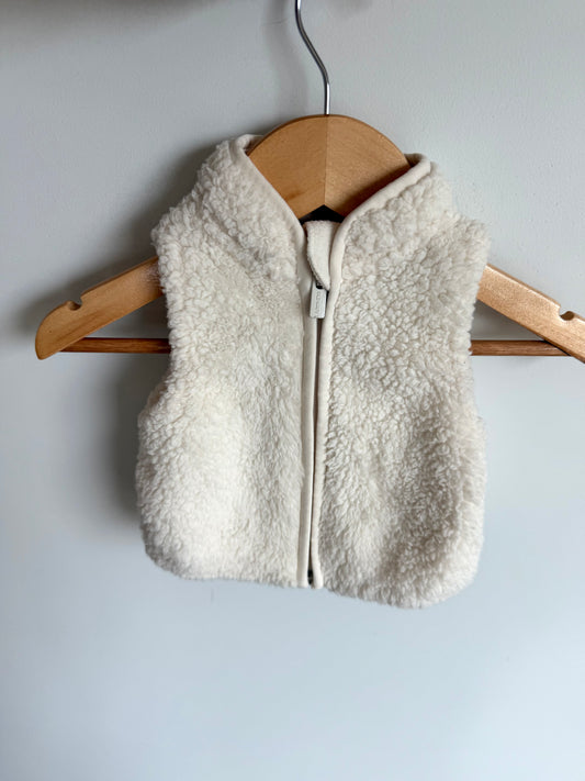 Cream Zipper Vest / 0-3m