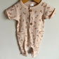 Waffle Floral Tan Pocket Jumpsuit / 6-9m