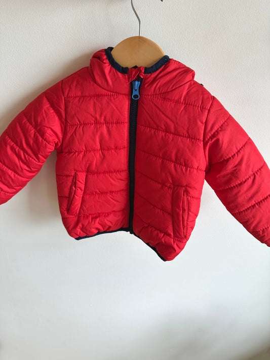 Red Puffer Jacket / 12-18m
