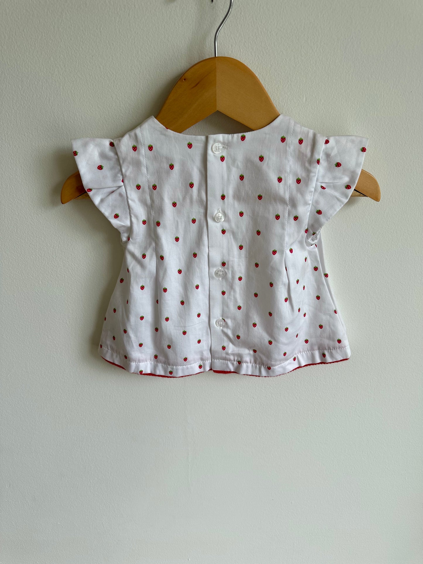 Strawberry Top with Bow / 6-9m