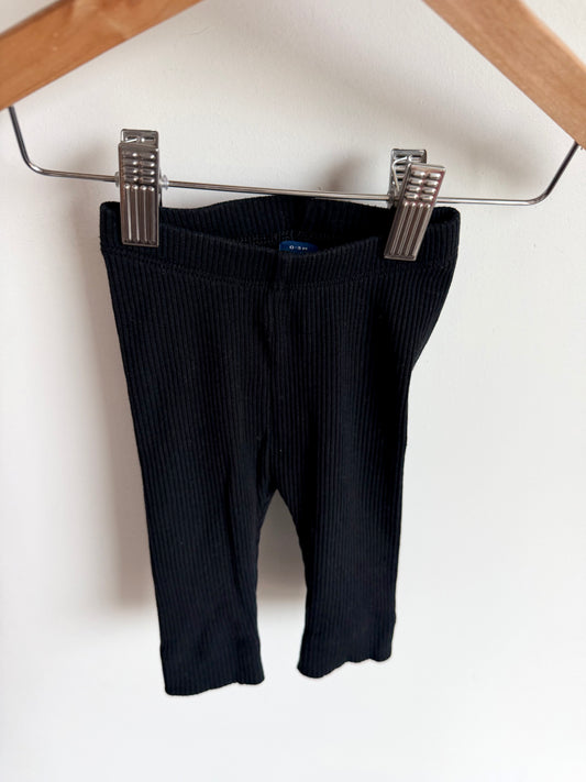 Black Ribbed Leggings / 0-3m