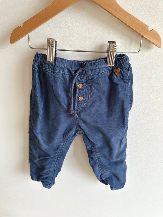 H&M Blue Lined Cord Pants / 9-12m