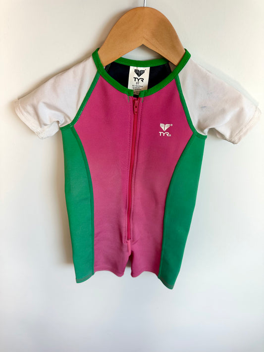 Pink Green White Swimsuit (PLAY) / 3T