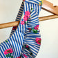 Striped Ruffle Floral Swimsuit / 3T