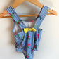 Striped Ruffle Floral Swimsuit / 3T