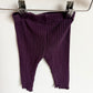 Purple Ribbed Leggings / 3-6m