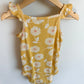 Yellow Flower Ruffle Sleeve Bodysuit / 24m