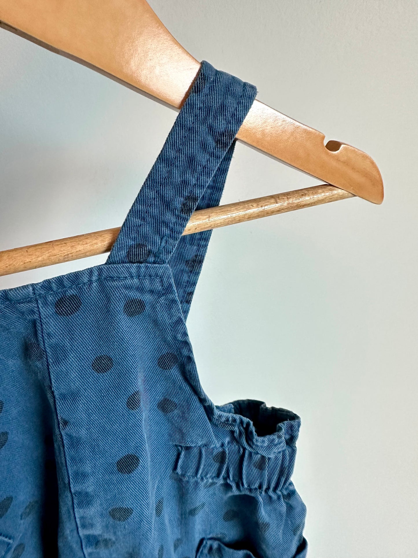 Zara Blue Polkadot Overalls / 9-12m