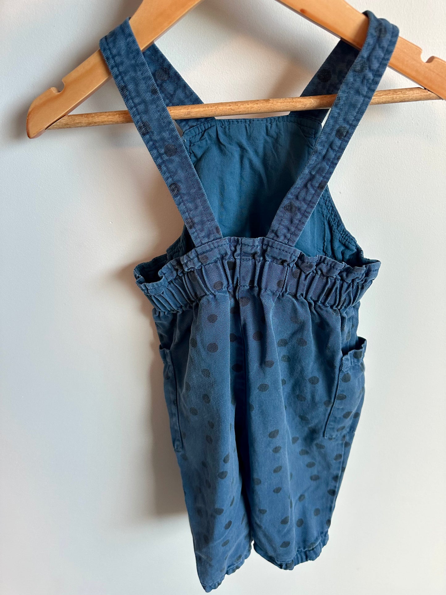 Zara Blue Polkadot Overalls / 9-12m