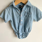 Denim Like Button Up Bodysuit / 6-9m