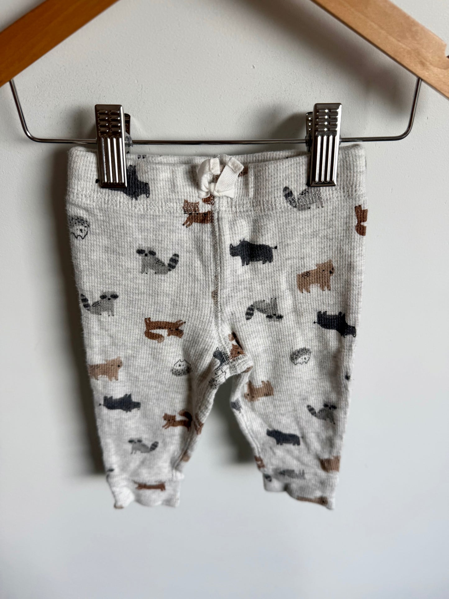 Woodland Animal Grey Waffle Pants / 9m