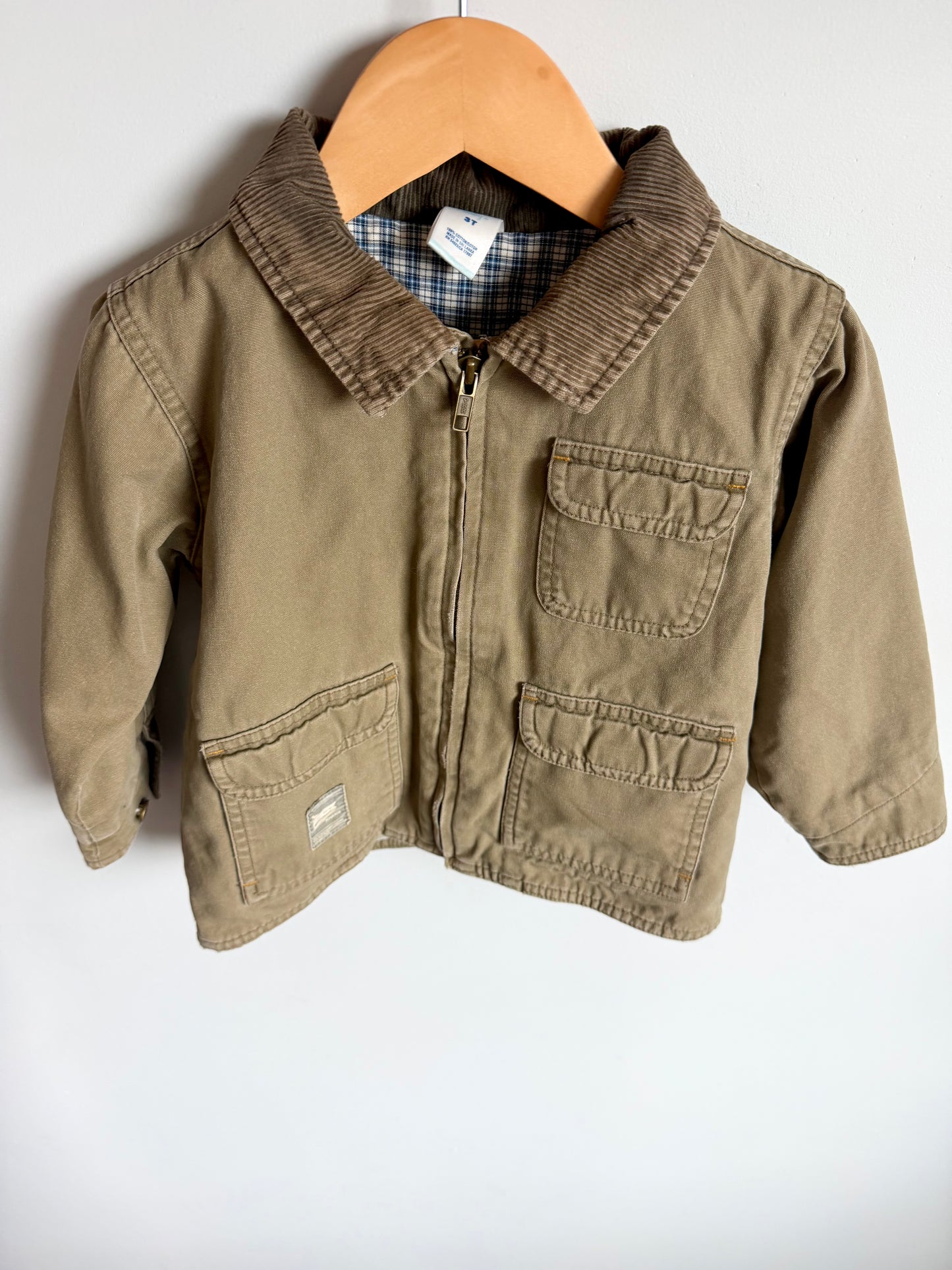 Khaki Green Collared Jacket / 3T