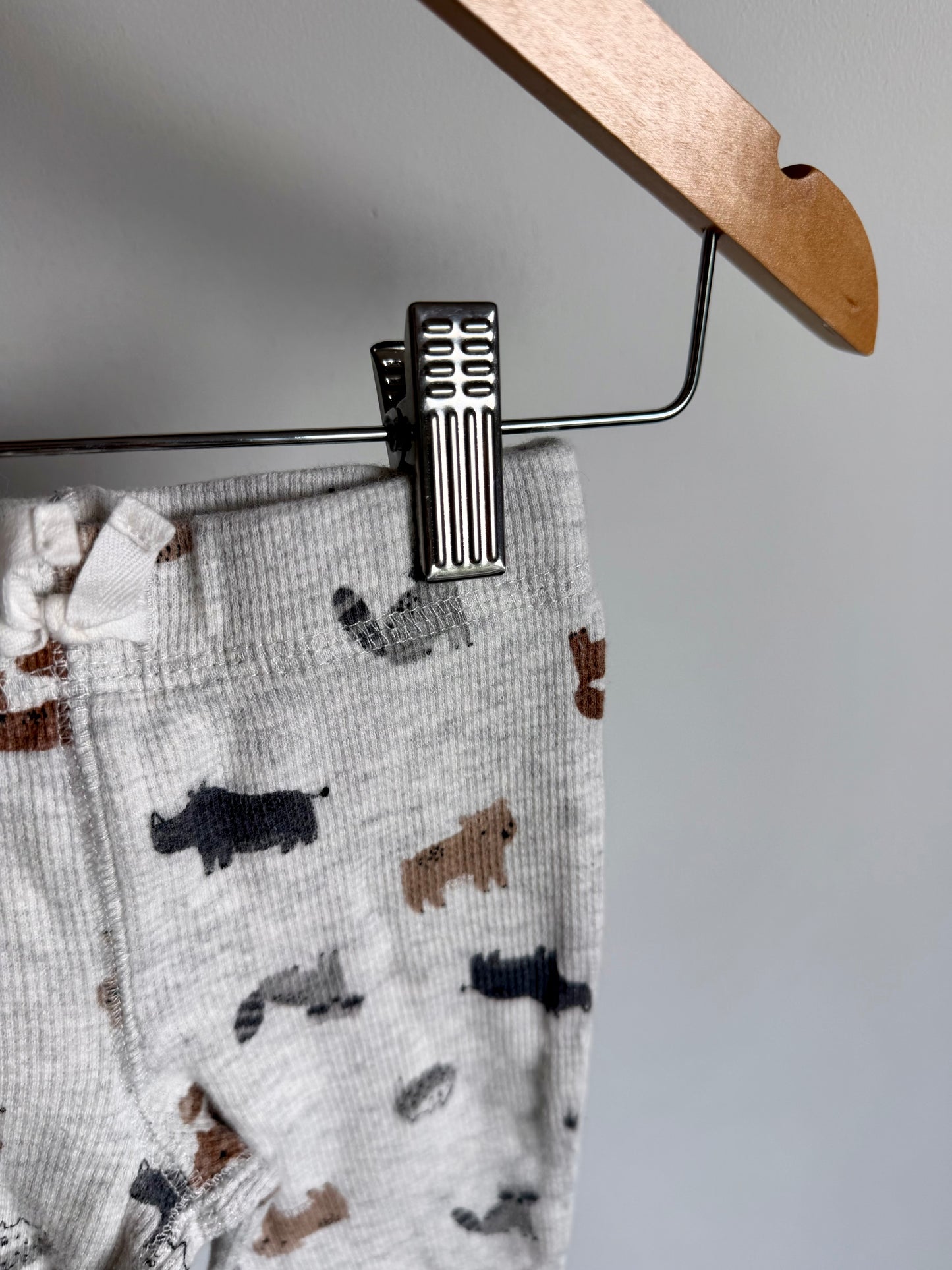 Woodland Animal Grey Waffle Pants / 9m