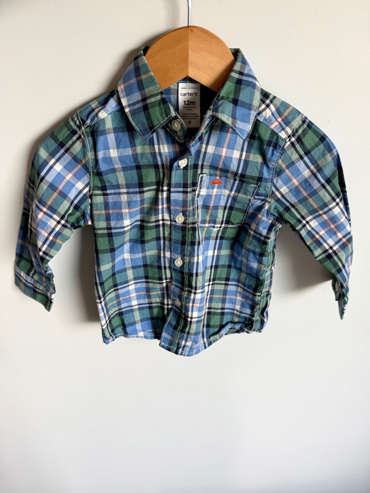 Plaid Dress Shirt / 12m