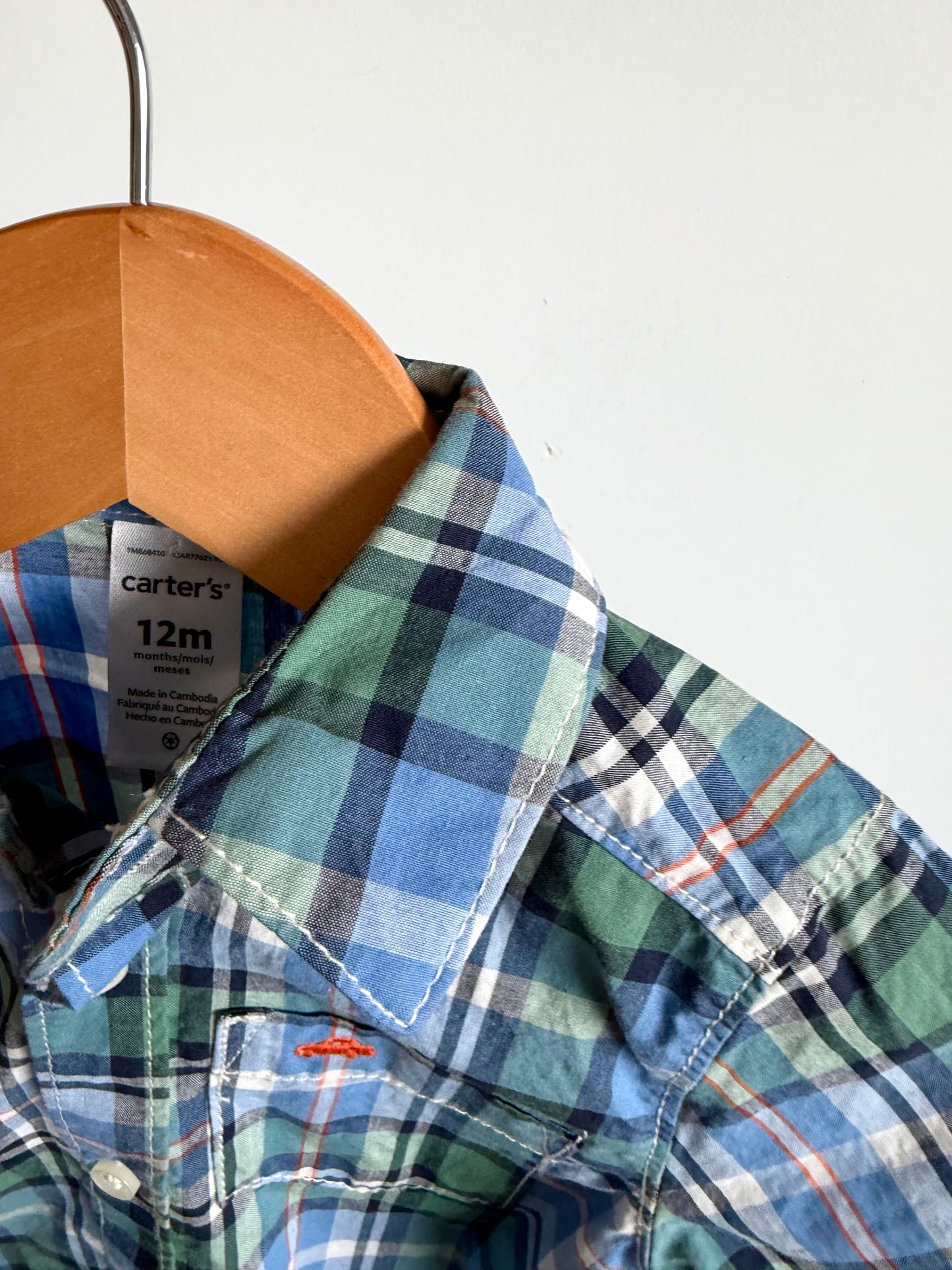 Plaid Dress Shirt / 12m