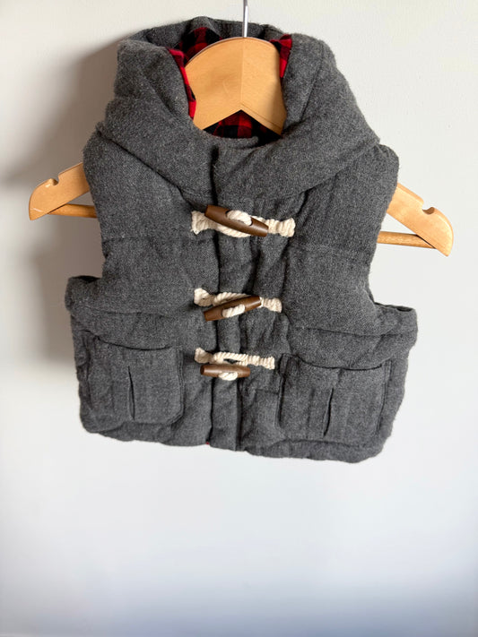 Gap Grey + Checkered Hooded Vest / 6-12m