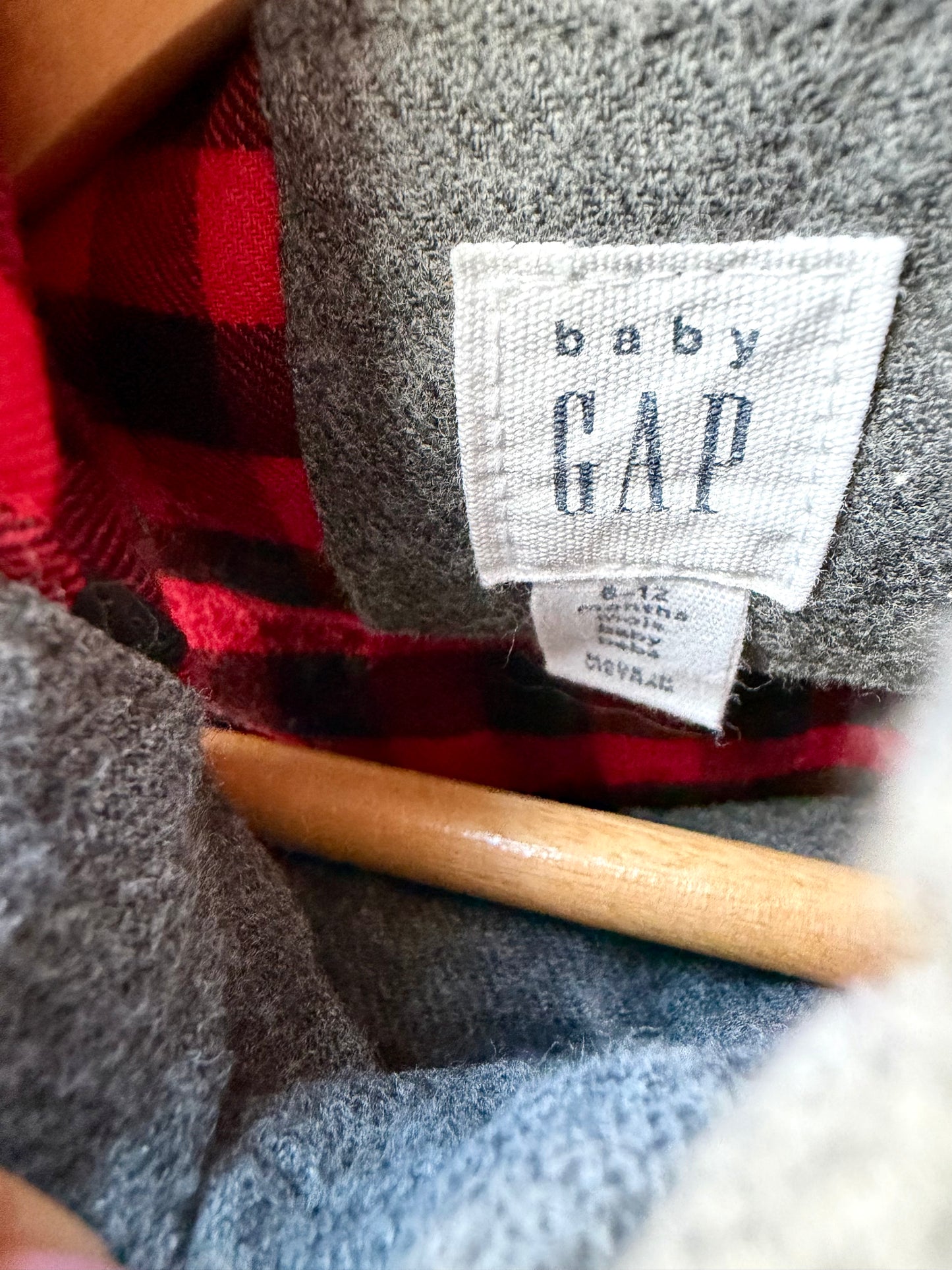 Gap Grey + Checkered Hooded Vest / 6-12m