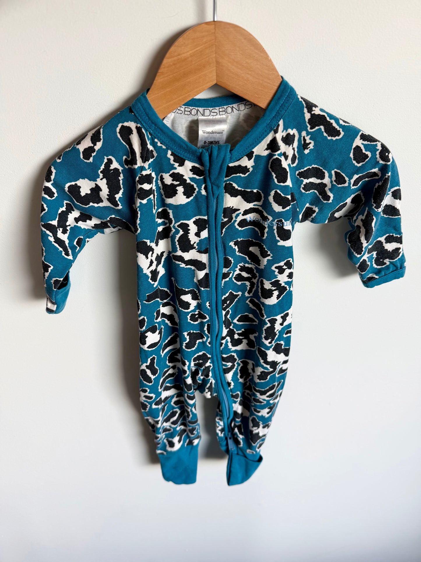 Bonds Blue Animal Print Wondersuit / 0-3m (000)