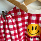 Nozi Checkered Smiley Face Top + Bottoms Set / 12m