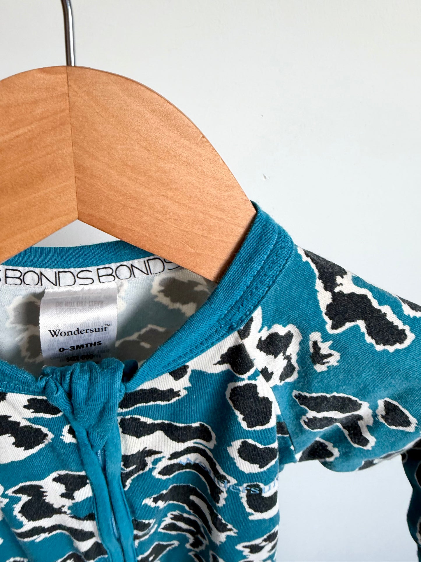 Bonds Blue Animal Print Wondersuit / 0-3m (000)