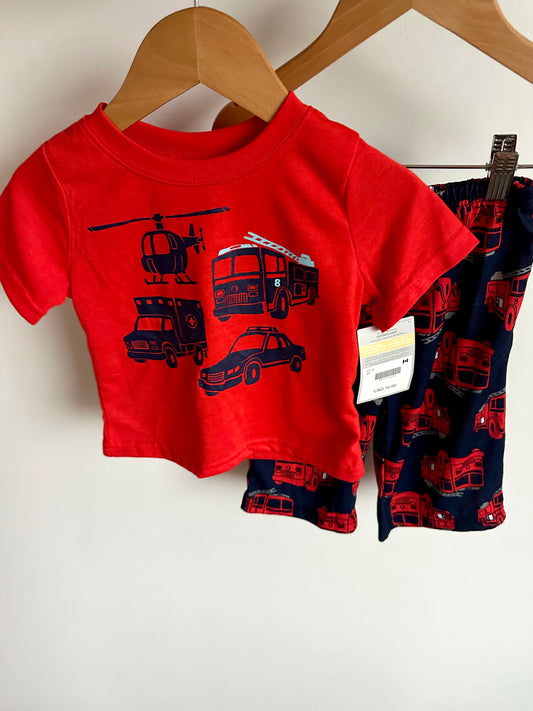 Emergency Vehicles T-Shirt + Pants Set (With Tags) / 12m