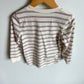 Red + Blue Striped Cream Top / 3T