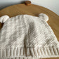 Bear Cream Beanie / 3-9m