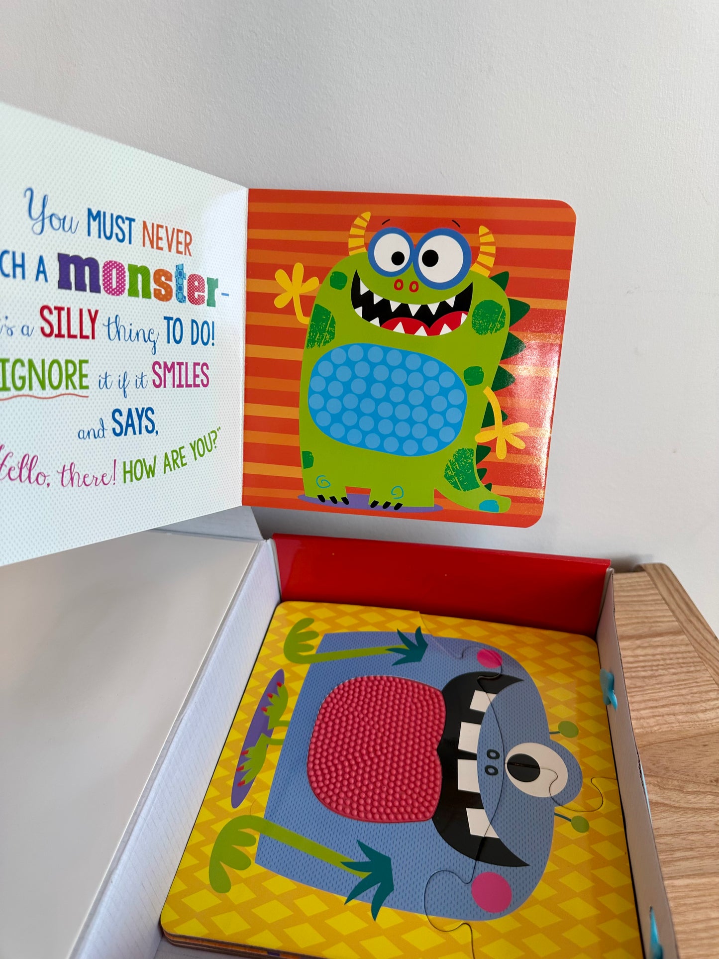 Never Touch a Monster Puzzle Set + Book (No Shipping)