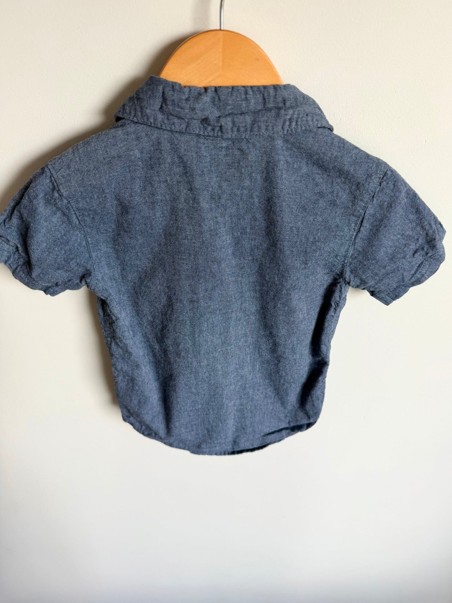 Button Up Collared Chambray T-Shirt / 2T