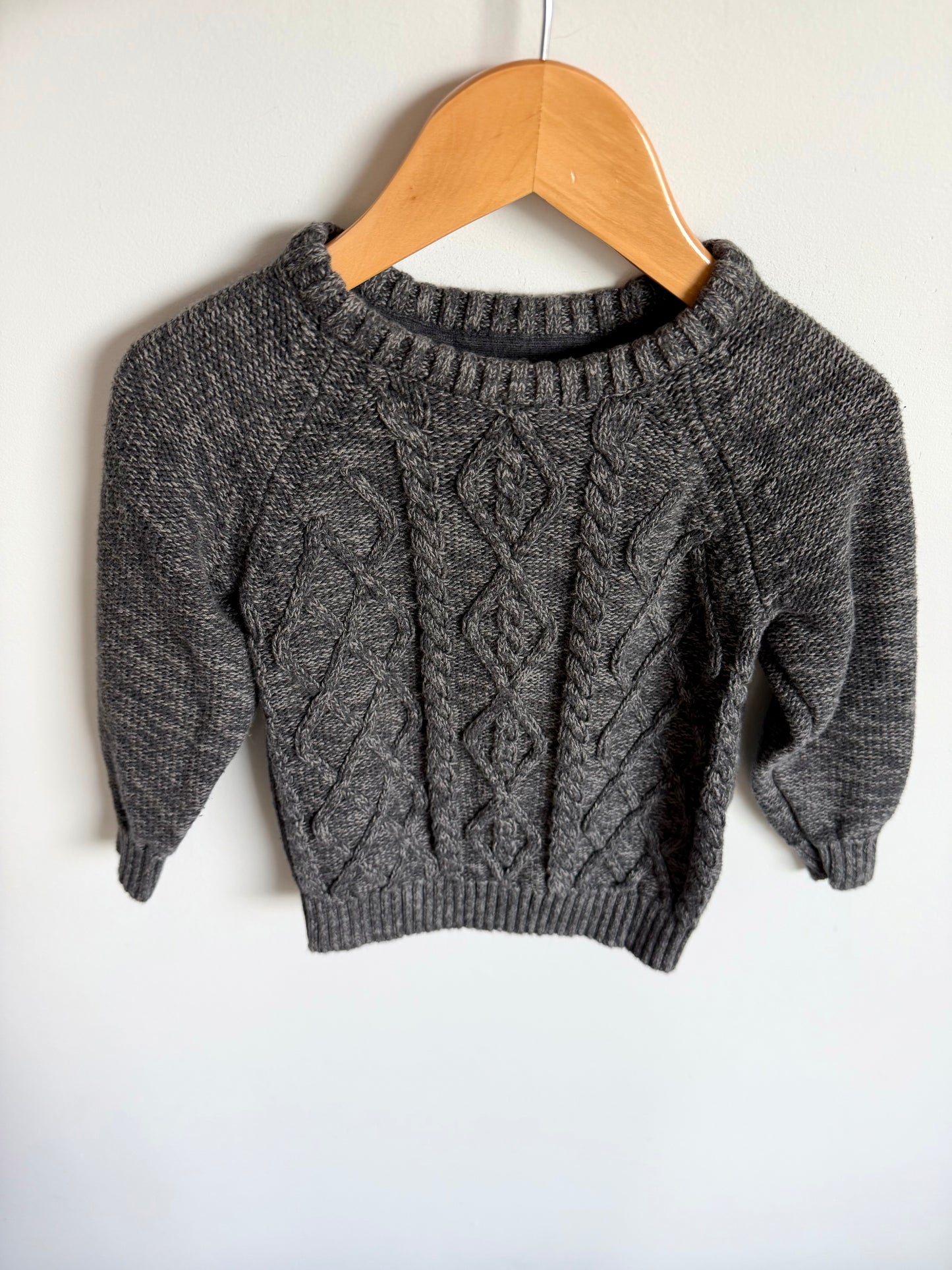 Grey Cable Knit Sweater / 2T