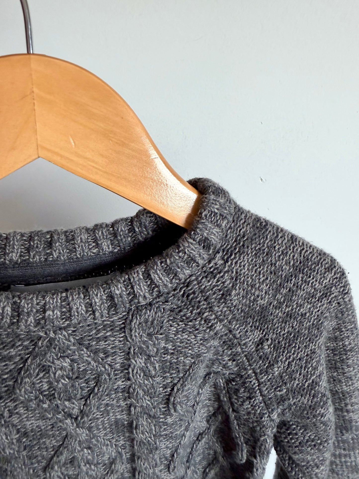Grey Cable Knit Sweater / 2T