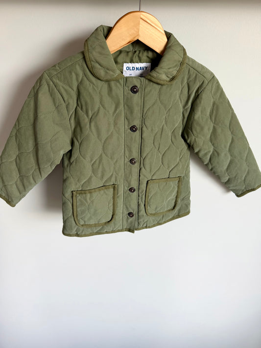 Green Quilted Coat / 3T
