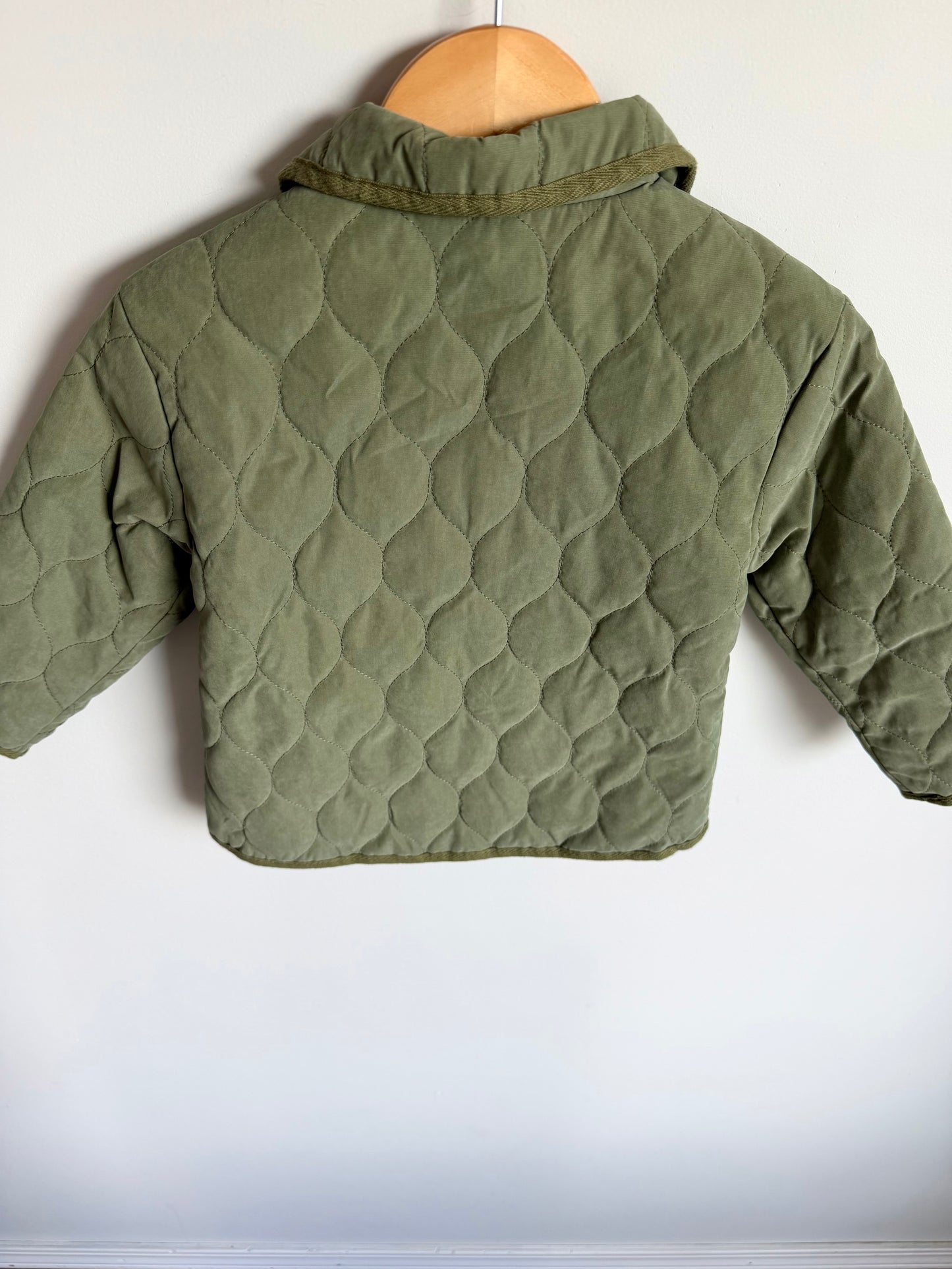 Green Quilted Coat / 3T