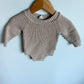 Tan Knit Bodysuit Sweater / 3-6m