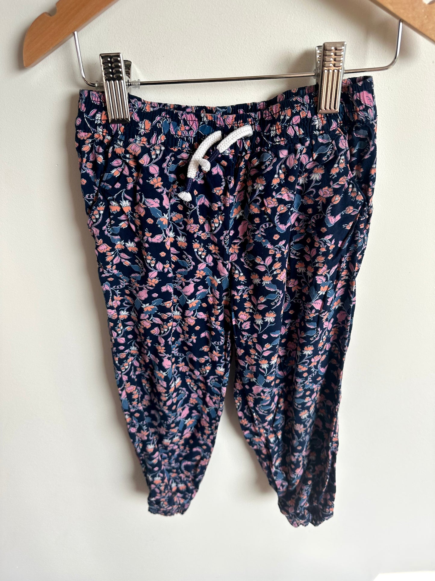 Loose Fit Purple Floral Pants / 3-4T
